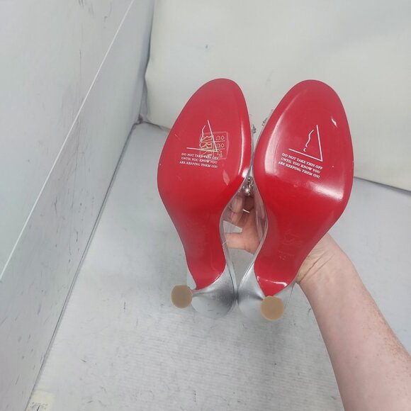 Christian Louboutin Degraqueen PVC Silver Jewel Heel Sandal - Picture 2 of 14
